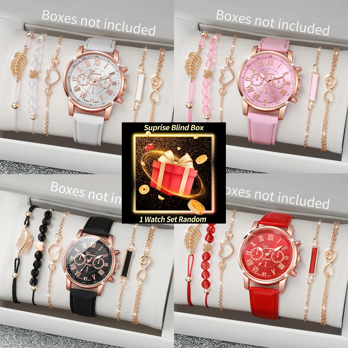 Jewelry For Watches - 깜짝 선물 상자 세트: 여성용 시계(제네바