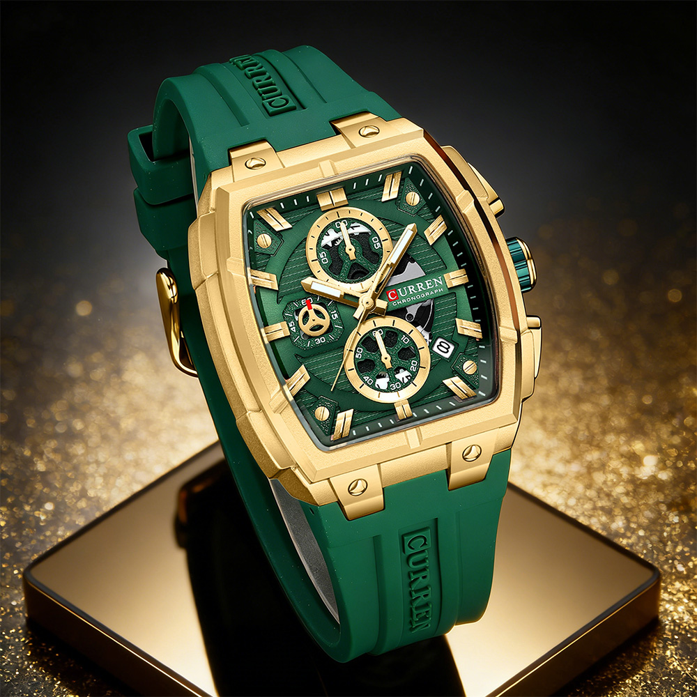 CURREN 남성용 럭셔리 빈티지 시계, 실리콘 스트랩 - Jewelry For Watches 리뷰 및 가격