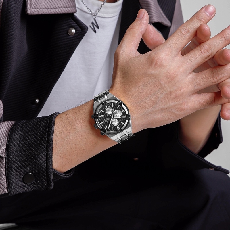 나비포스 남성용 쿼츠 크로노그래프 시계, 방수 기능,  - Jewelry For Watches 리뷰 및 가격