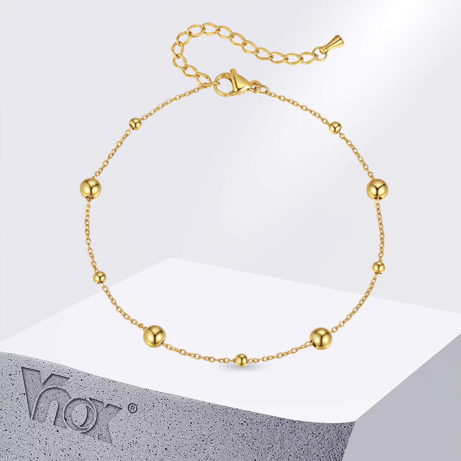Vnox 스테인레스 스틸 작은 구슬 발찌, 간단한 골드 - Jc Jewelry & Watches Photos 리뷰 및 가격