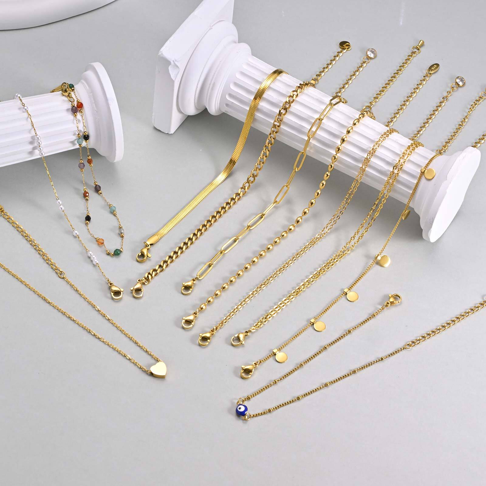 여성용 골드 도금 레이어드 앵클릿 팔찌, 방수 클립 피 - Jc Jewelry & Watches Photos 리뷰 및 가격