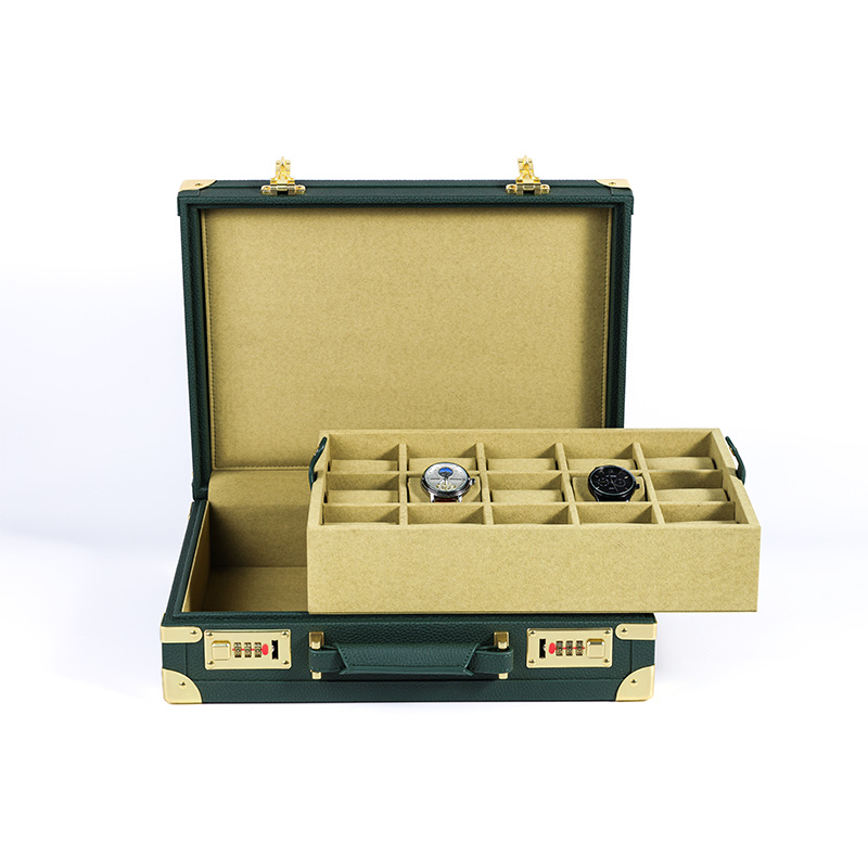 OEM ODM 럭셔리 15슬롯 그린 PU 가죽 시계 디 - Watch Display Box 리뷰 및 가격